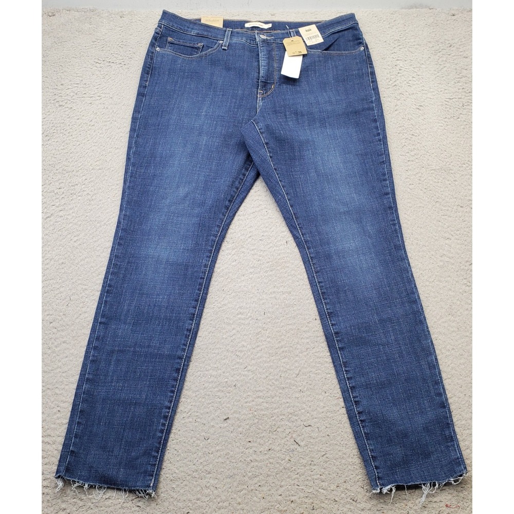 Levi's‎ Jeans Womens 33/30 Blue Denim Stellar Stretch Raw Hem 311 Shaping Skinny